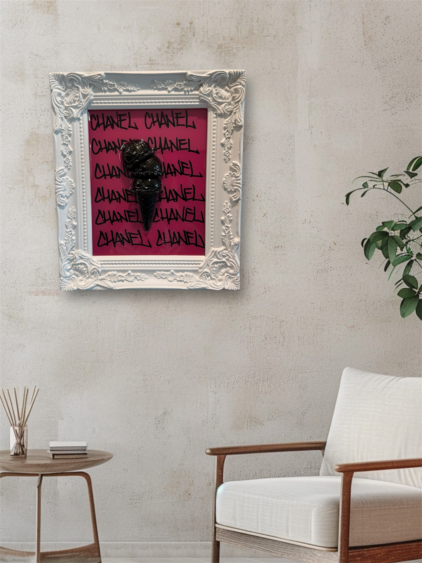 Luxury Pop Art Ice Cream Resin Wall Art 3D Framed