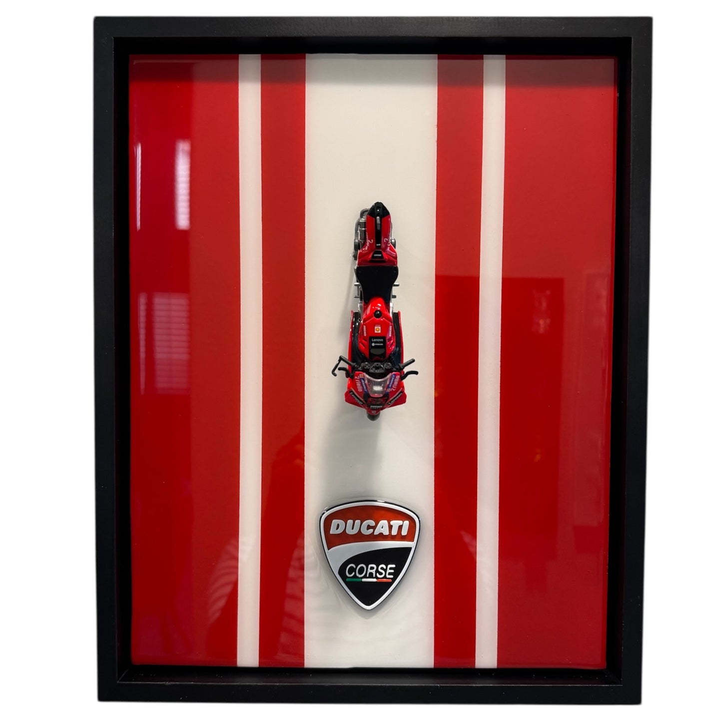 3D Racing Motorcycle Resin Wall Art and Painted Framed Motorsport Decor