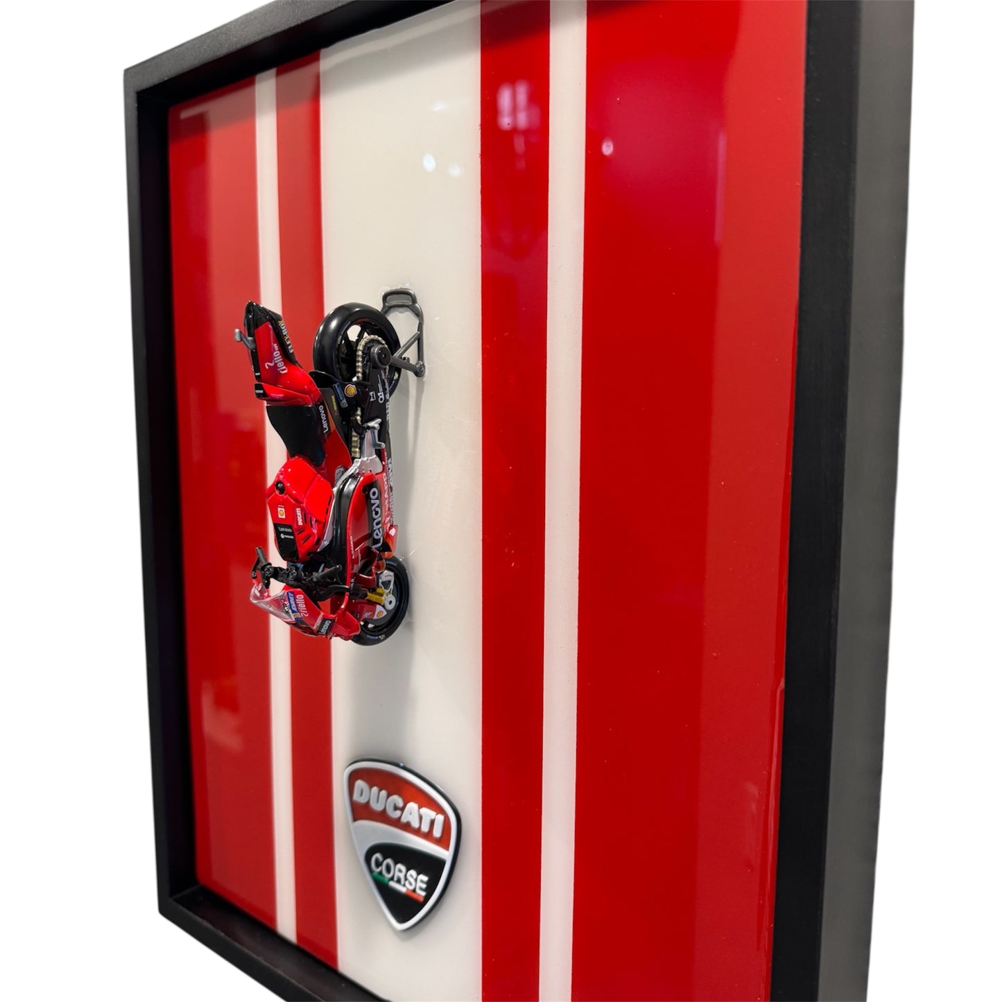 3D Racing Motorcycle Resin Wall Art and Painted Framed Motorsport Decor