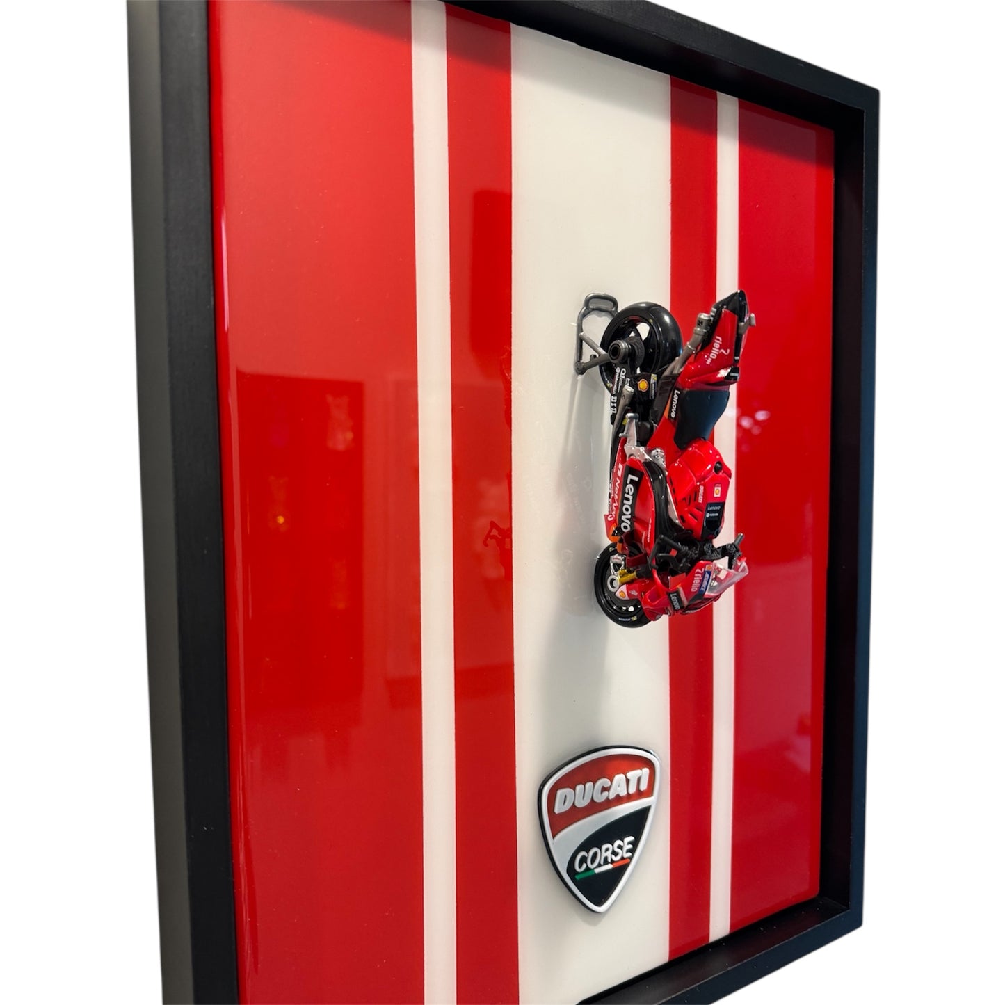 3D Racing Motorcycle Resin Wall Art and Painted Framed Motorsport Decor