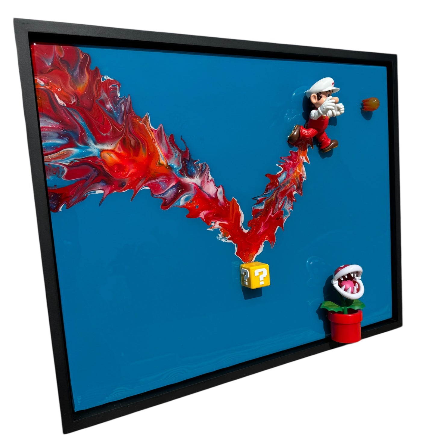 3D Resin Pop Art – Super Mario Fire Run Hand Painted Framed