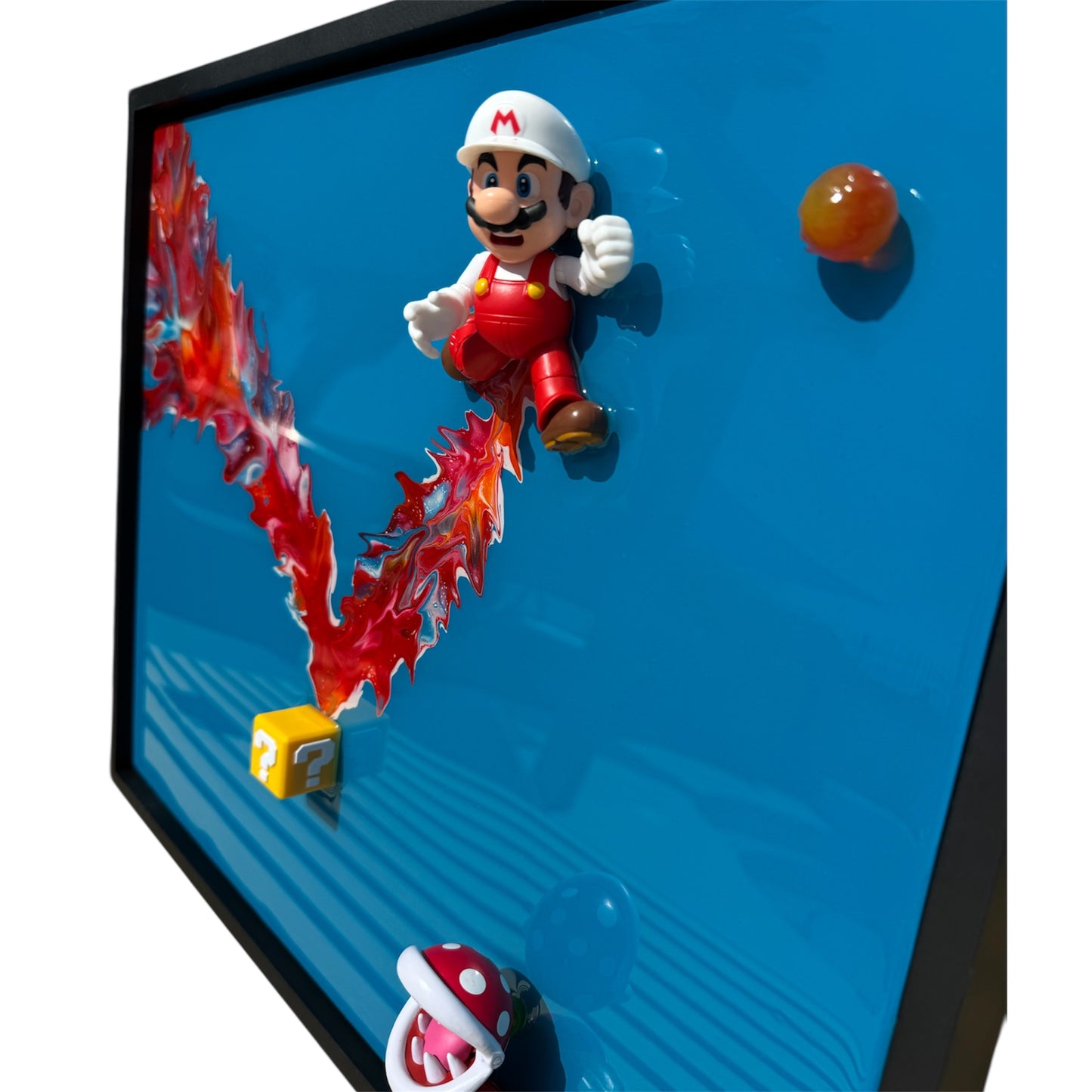 3D Resin Pop Art – Super Mario Fire Run Hand Painted Framed