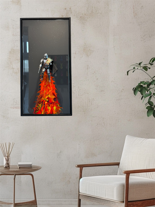 Bounty Hunter Resin Wall Art – Jetpack Flame Effect
