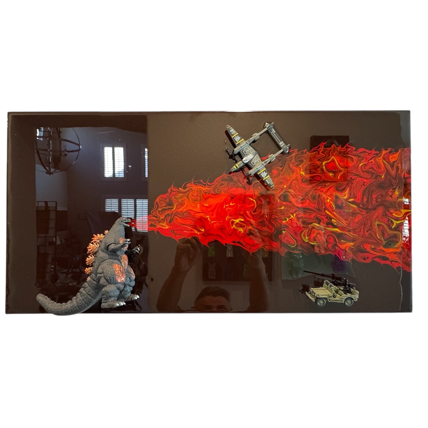 Custom Godzilla Resin Art Panel – One-of-a-Kind Statement Piece