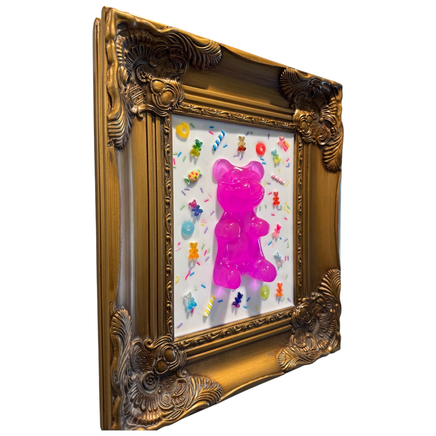 UV Pink Gummy Bear Resin Wall Art 12x14