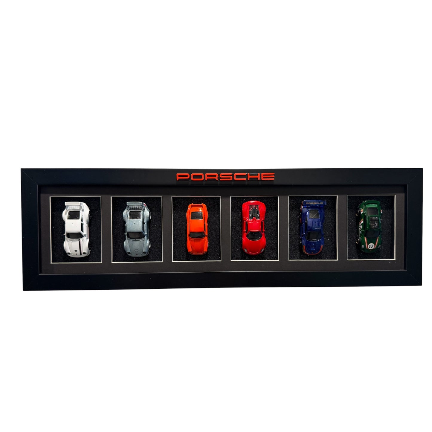 Framed V2 6-Car Porsche Diecast Display