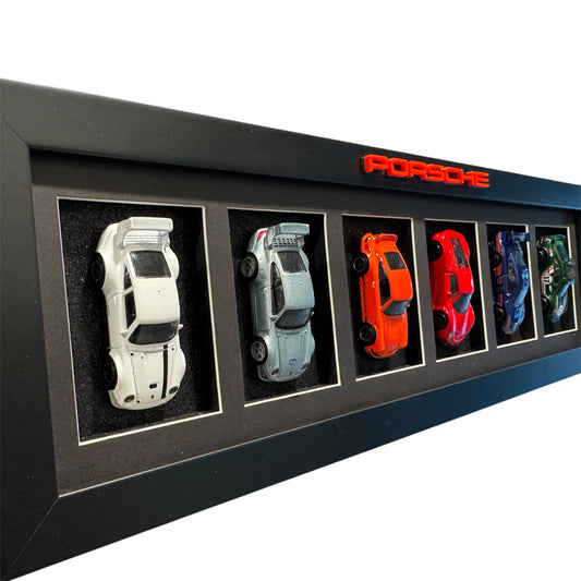 Framed V2 6-Car Porsche Diecast Display
