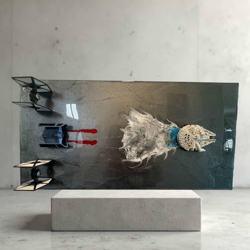 StarWars Tie Fighter Scene Resin Art 20x10