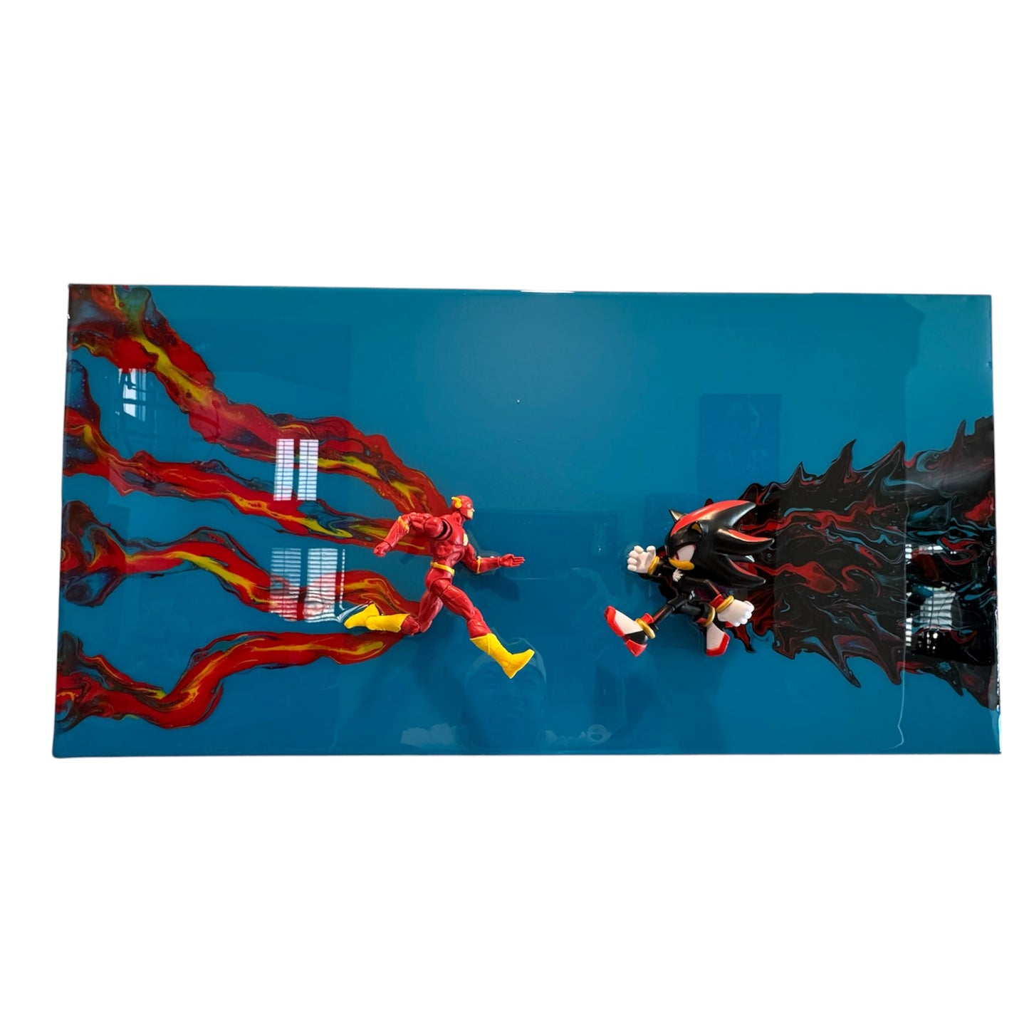 The Flash Vs Shadow Resin Art 24x12 Handcrafted Wall Piece