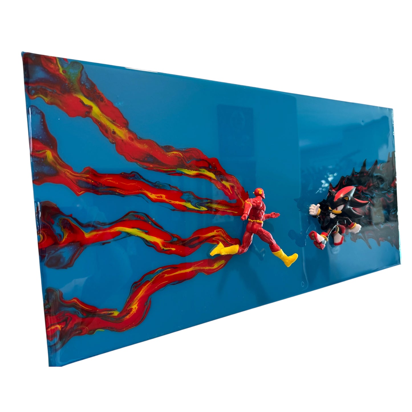 The Flash Vs Shadow Resin Art 24x12 Handcrafted Wall Piece