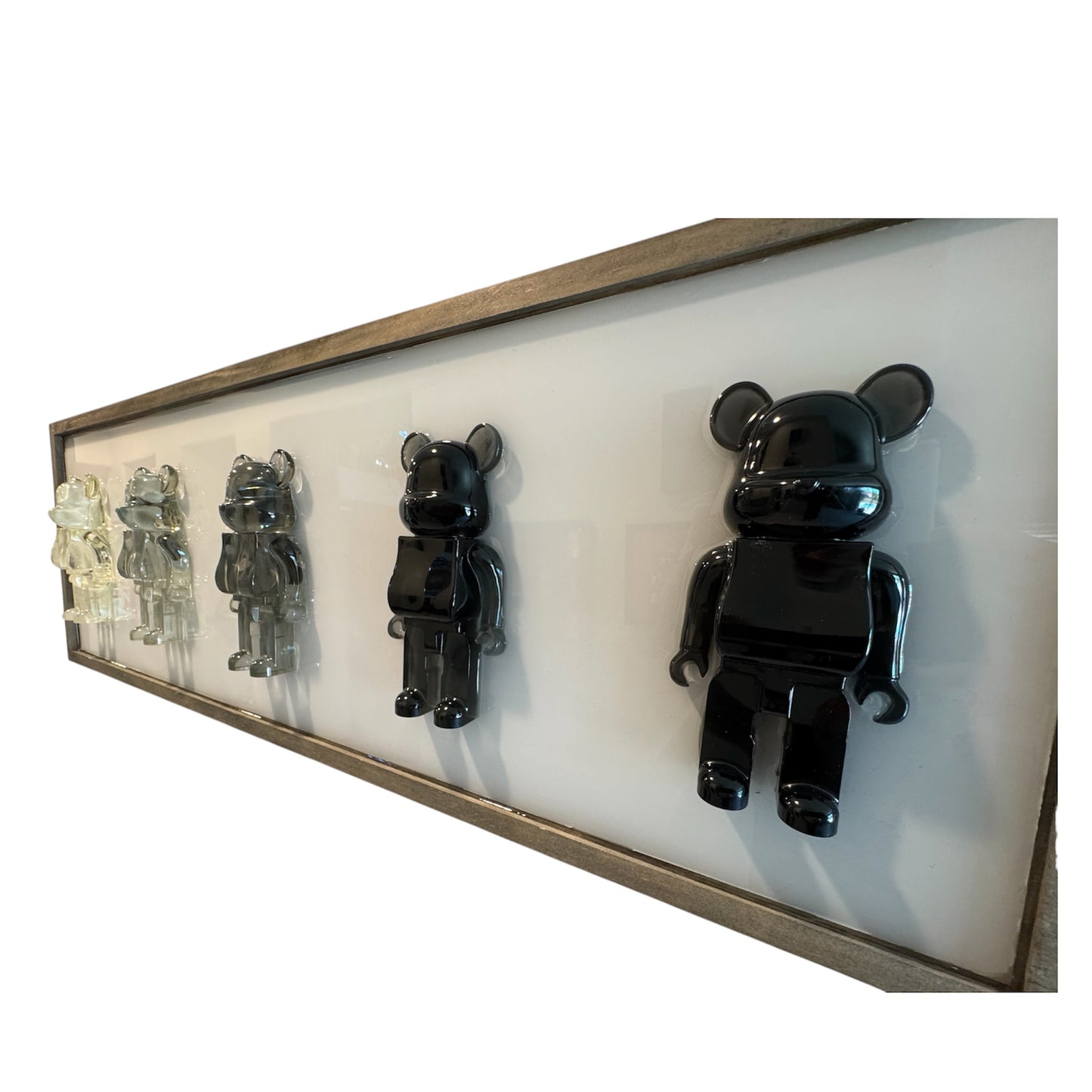 Modern BearBrick Resin Wall Art | 32x12 Framed Pop Art