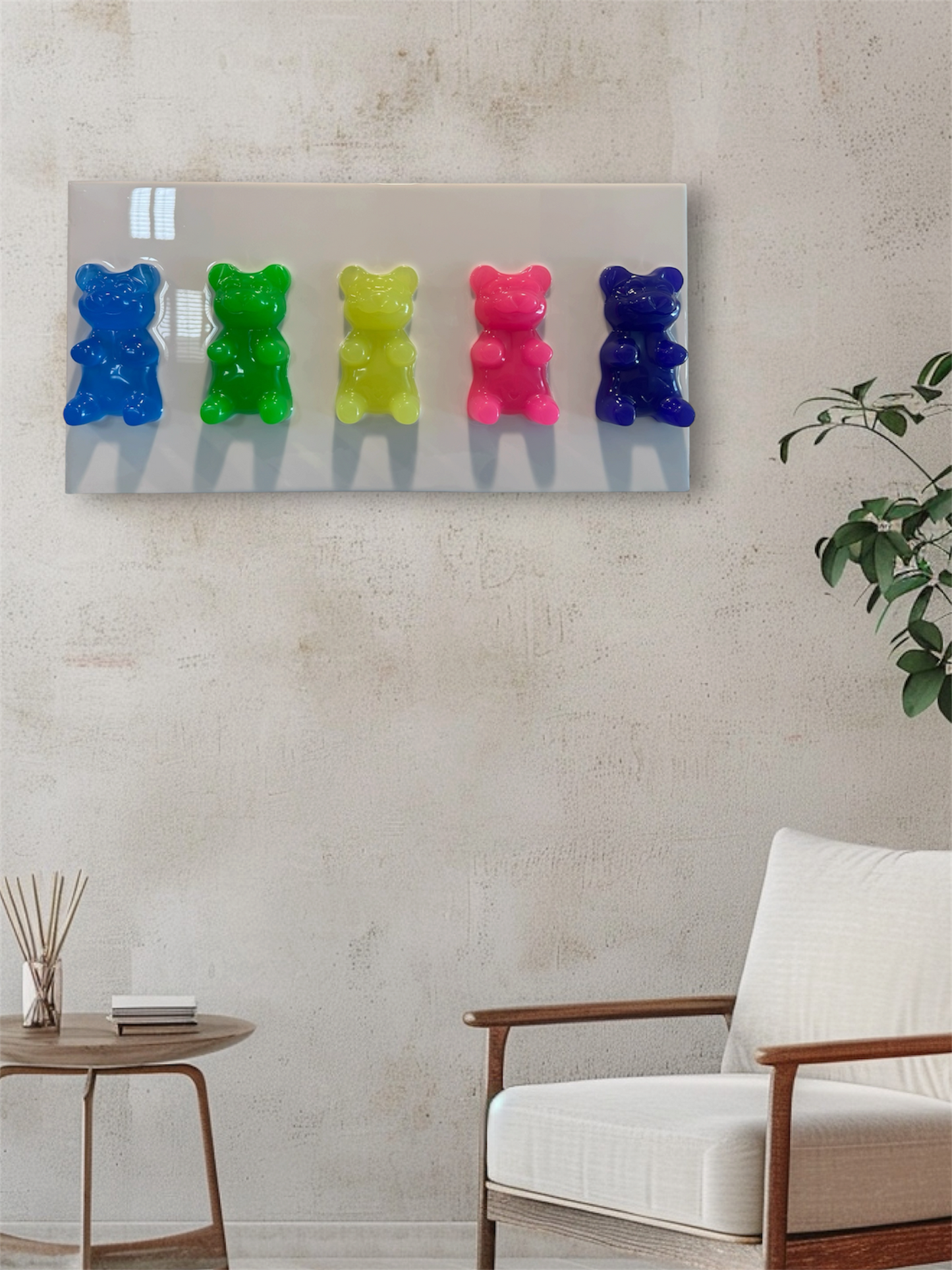 Resin Gummy Bear Wall Art Panel | 24" x 12"