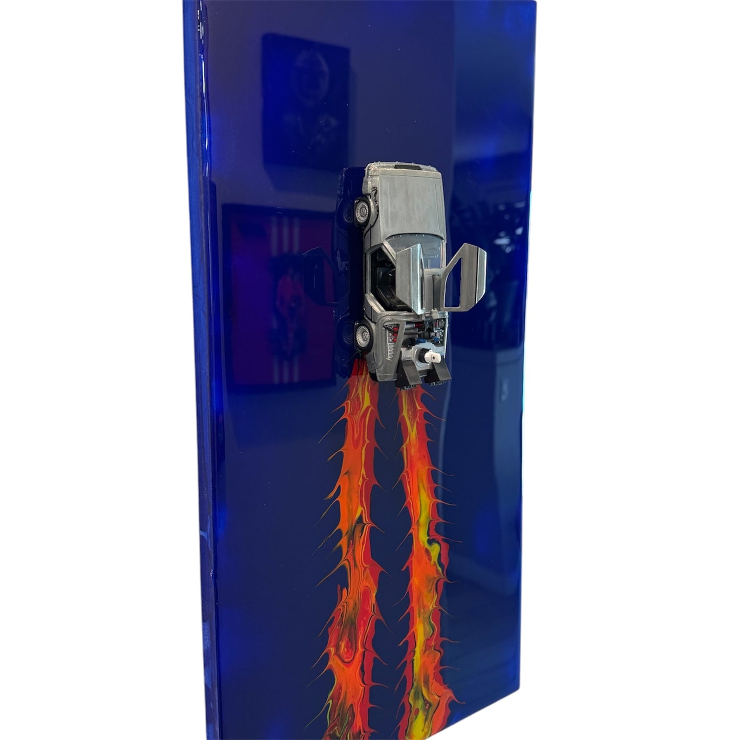 Blue Back to The Future Resin Wall Art  20"x10"