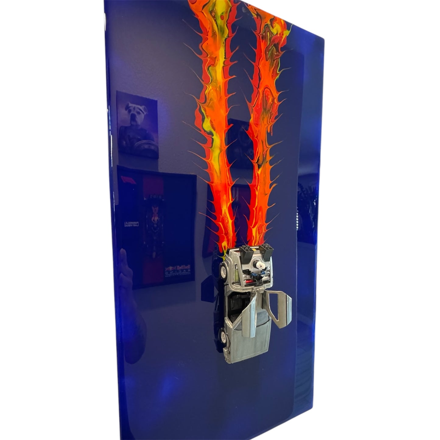 Blue Back to The Future Resin Wall Art  20"x10"