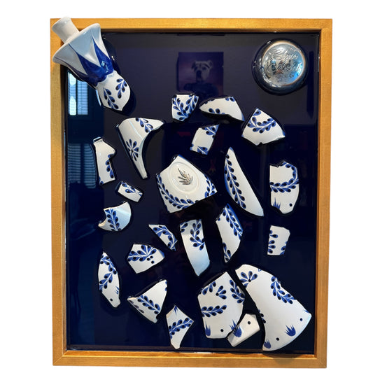 Luxury Gold Clase Azul Tequila Resin Artwork