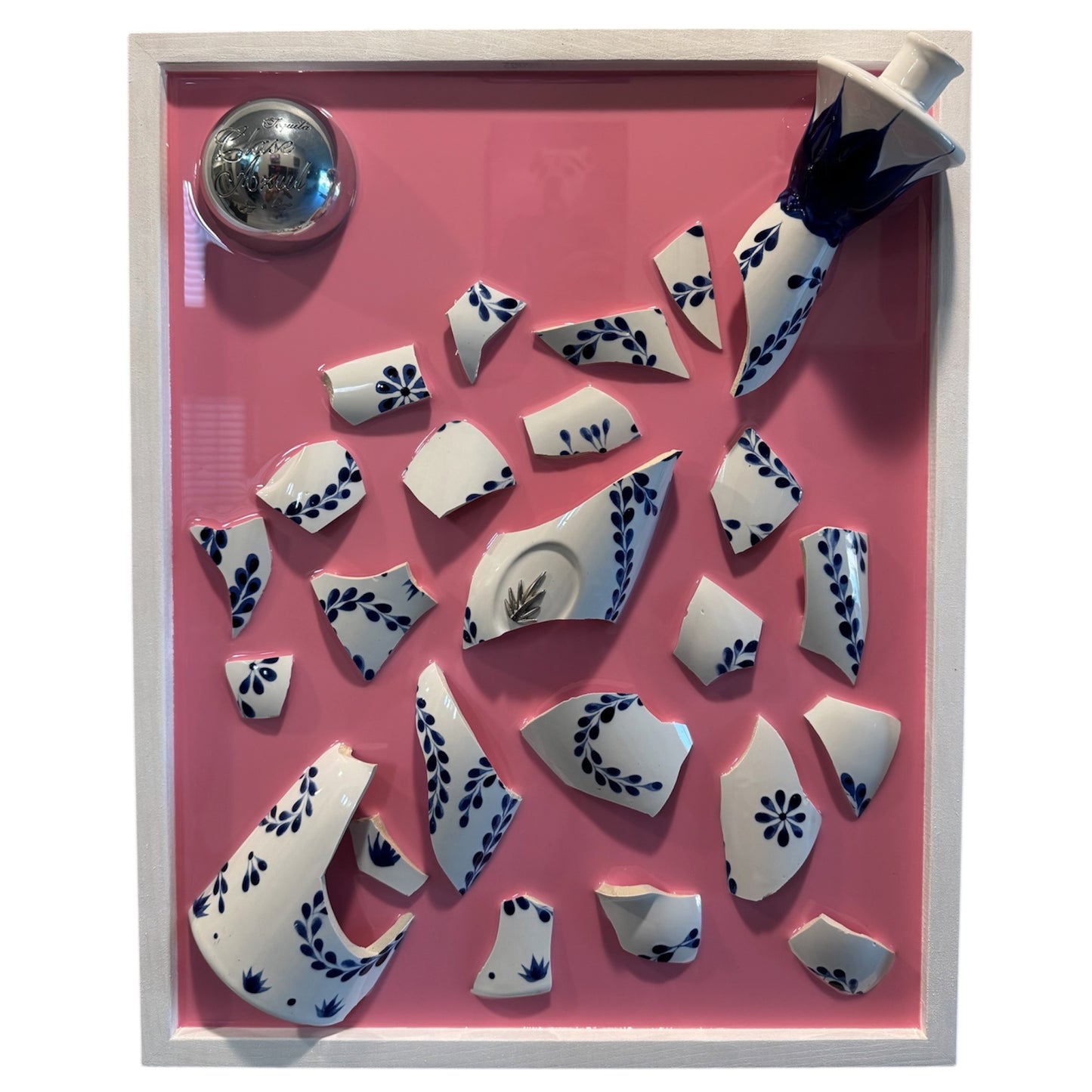 Pink Clase Azul Tequila Resin Artwork