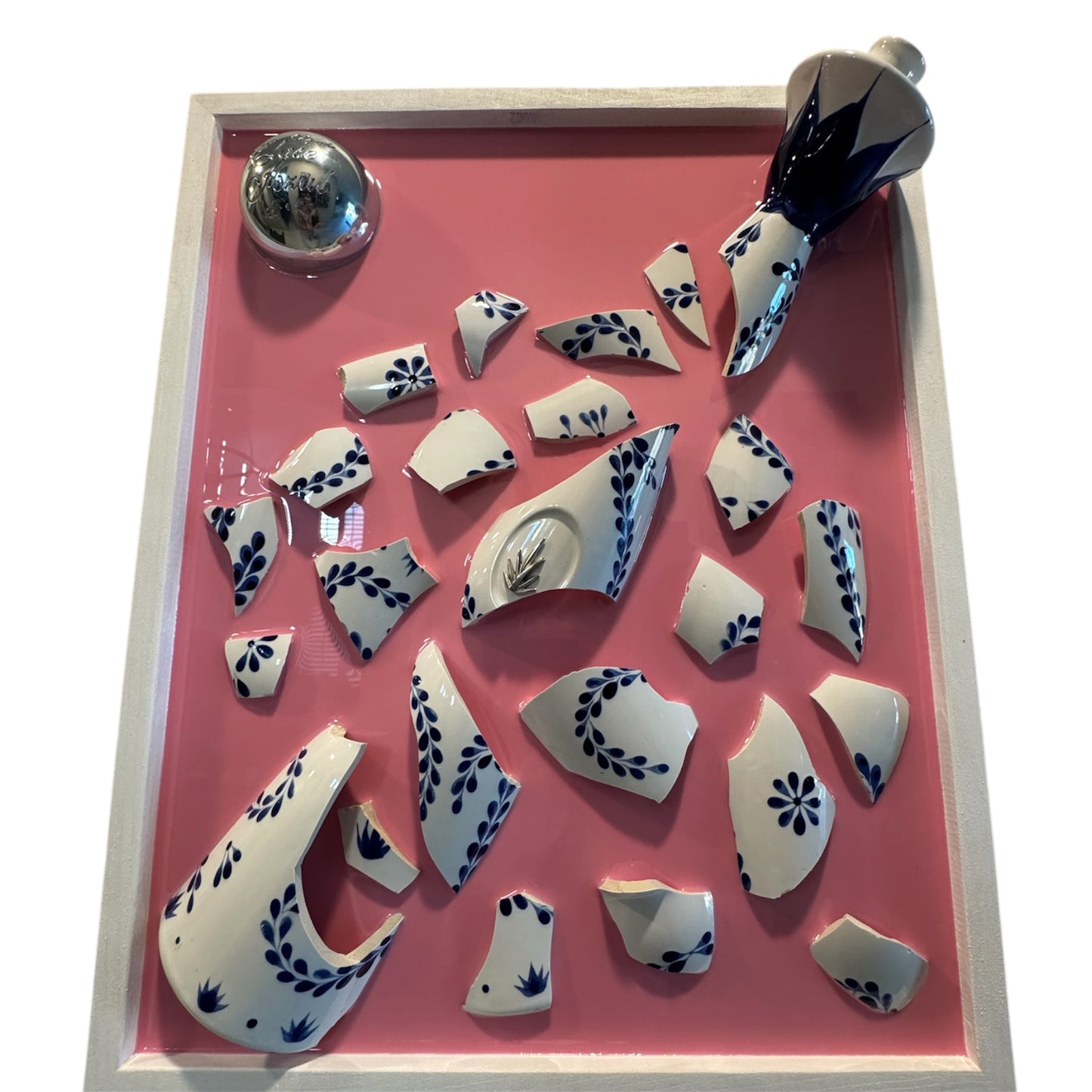 Pink Clase Azul Tequila Resin Artwork