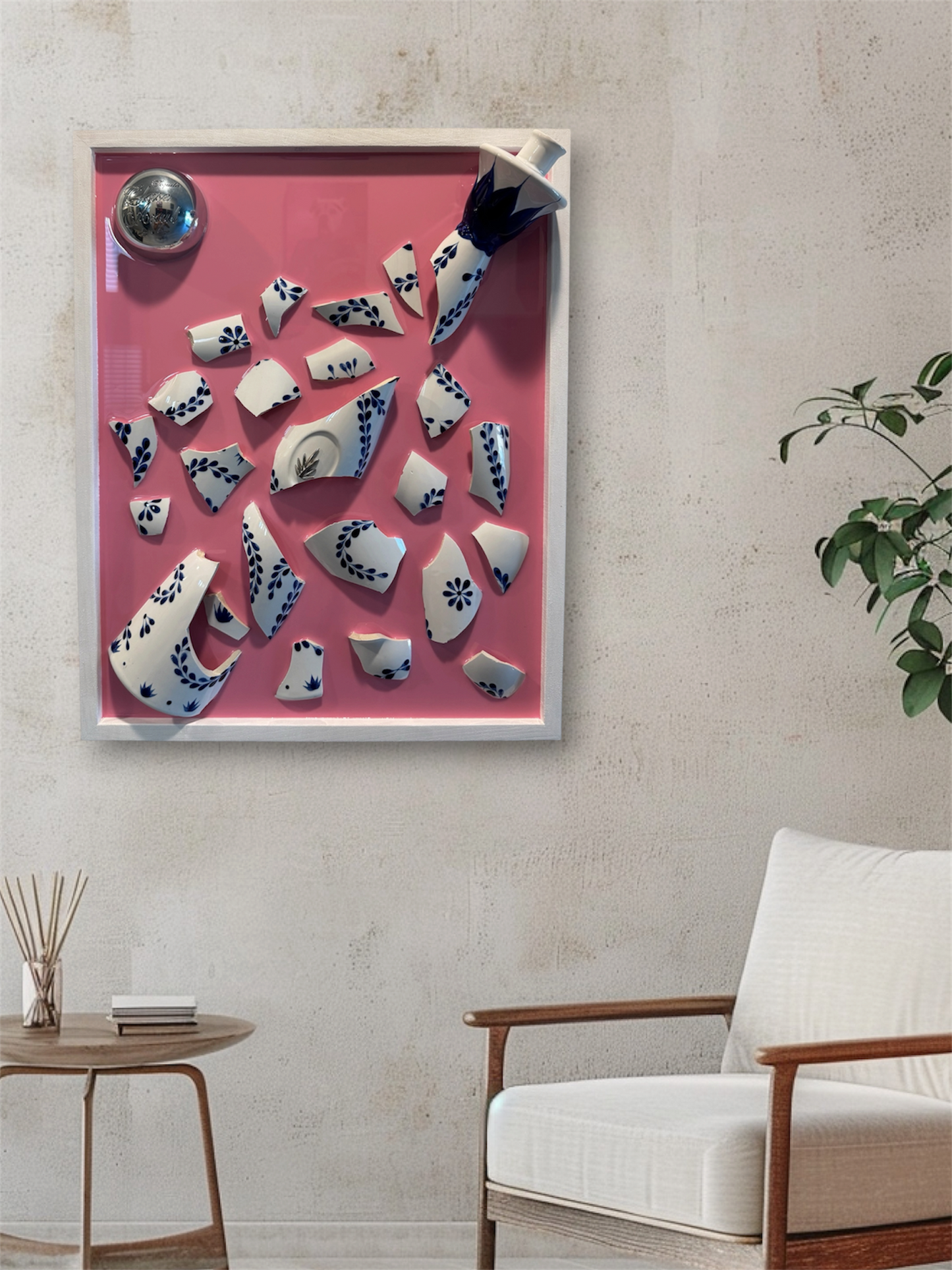 Pink Clase Azul Tequila Resin Artwork