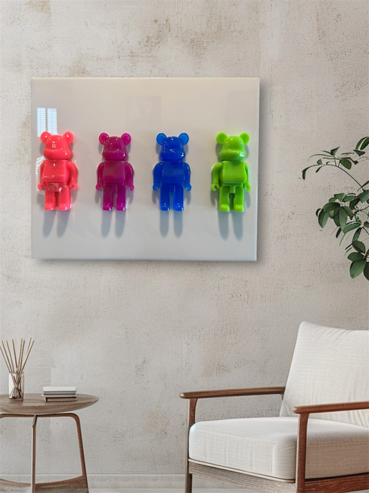 Resin Be@rbrick UV Color Wall Art Panel 20x16