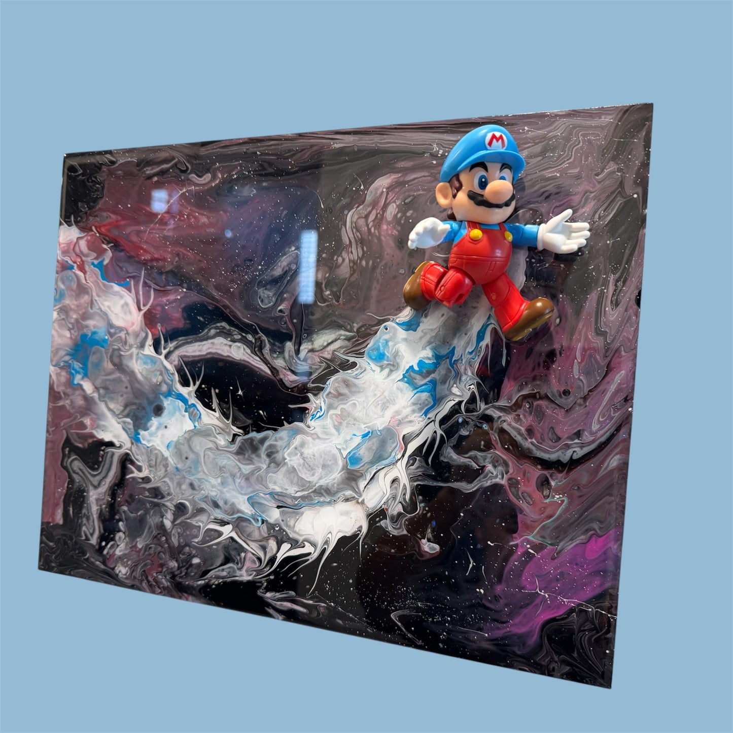 Galaxy Mario Resin 3D Art 14x11