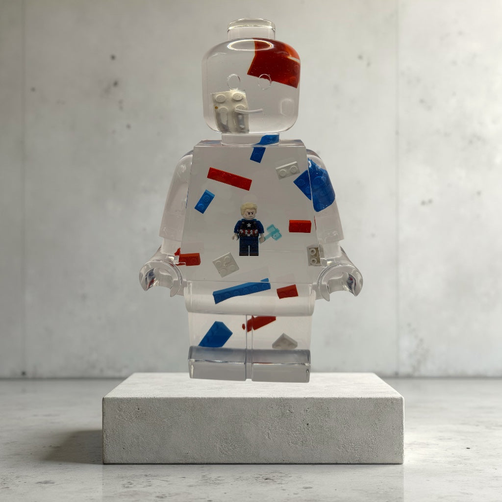 Captain America Minifig Resin Robot Art