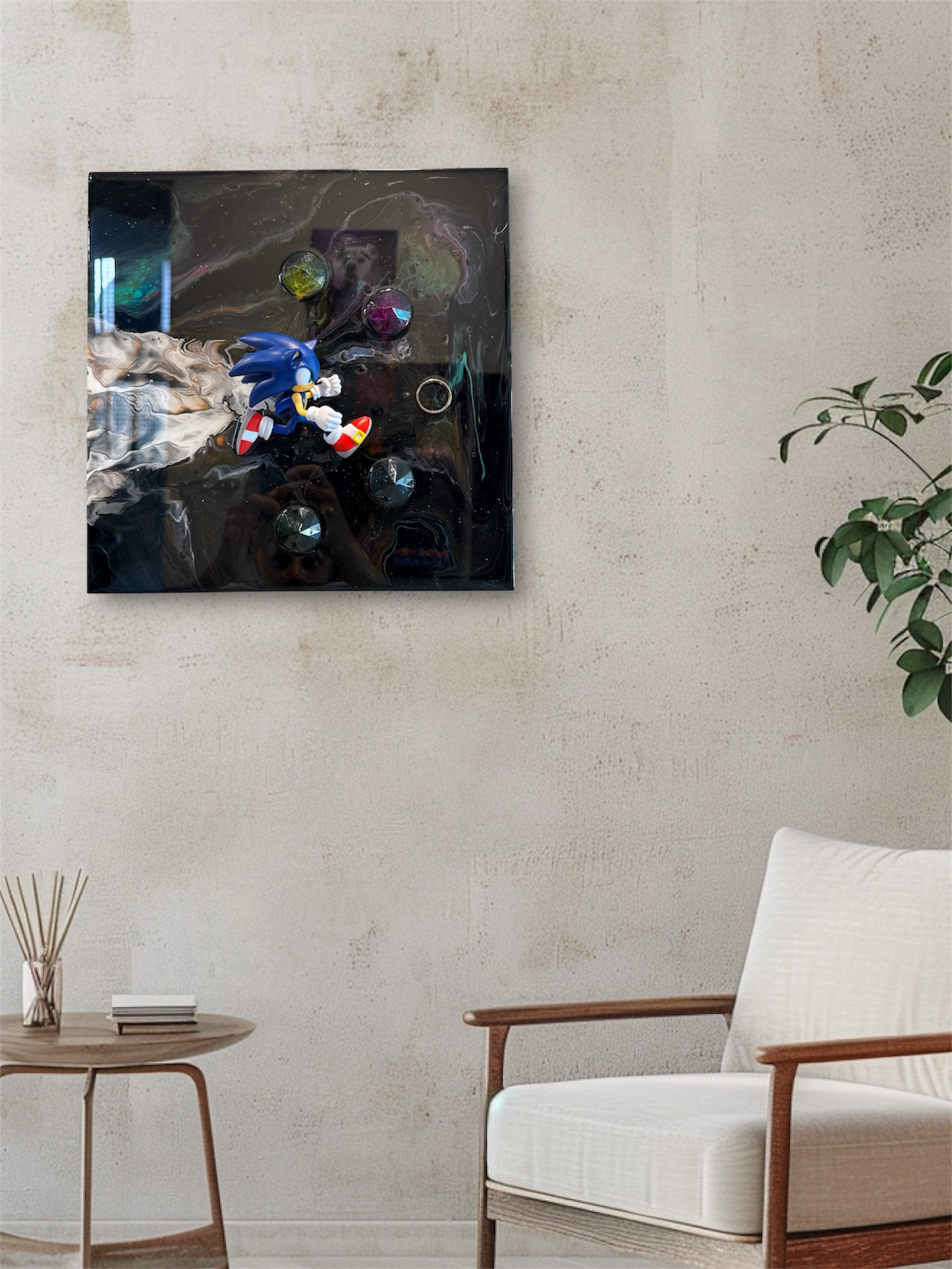 Sonic Nebula Hand Painted Resin 3D Art