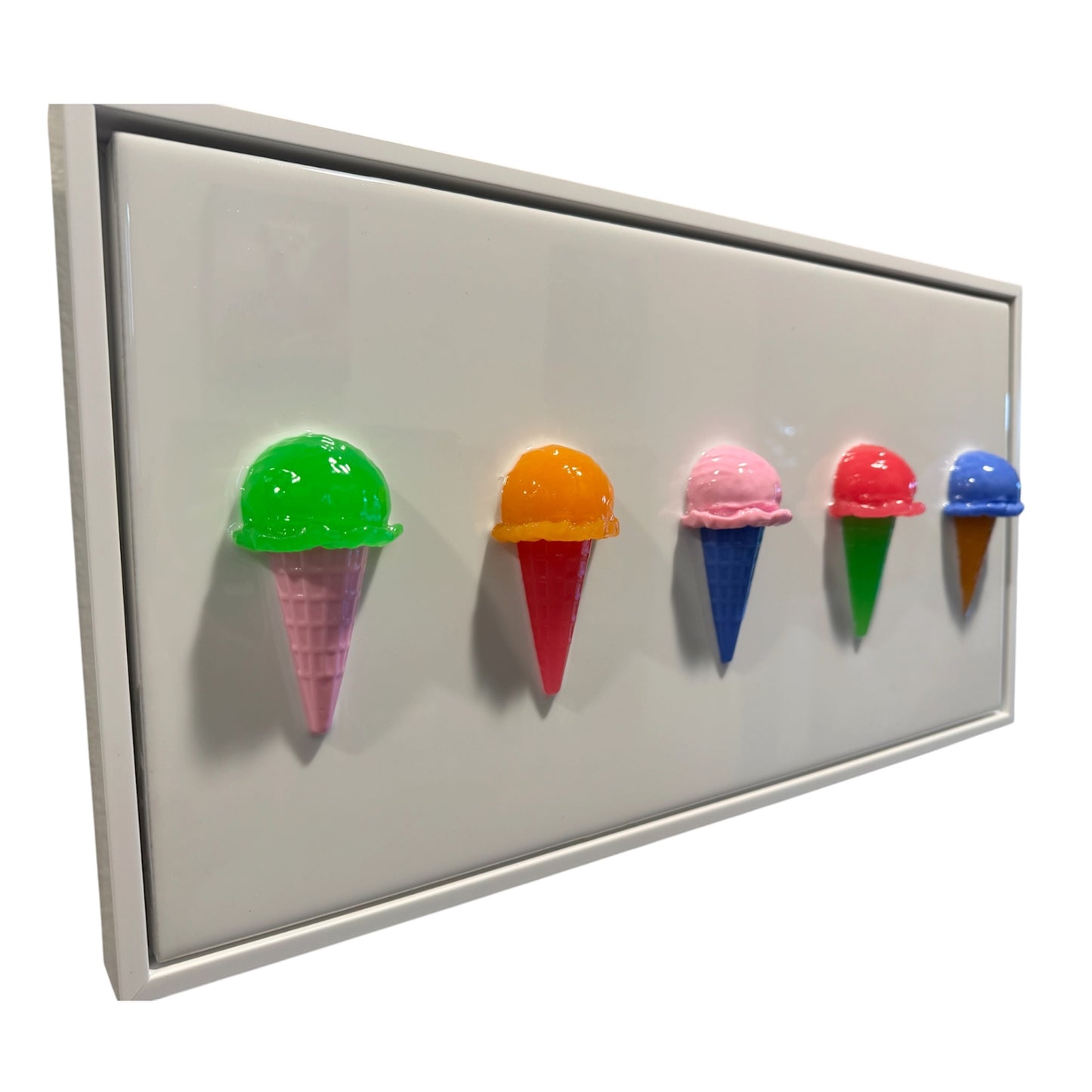 Resin Ice Cream Pop Art – 20" × 10"