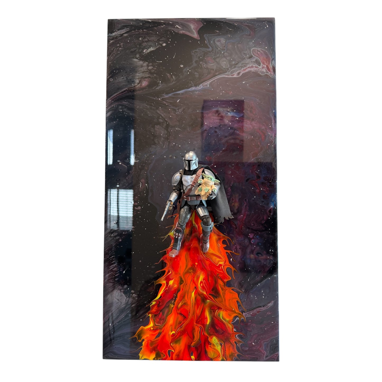 Mandolorian Nebula Take Off 3D Resin Art