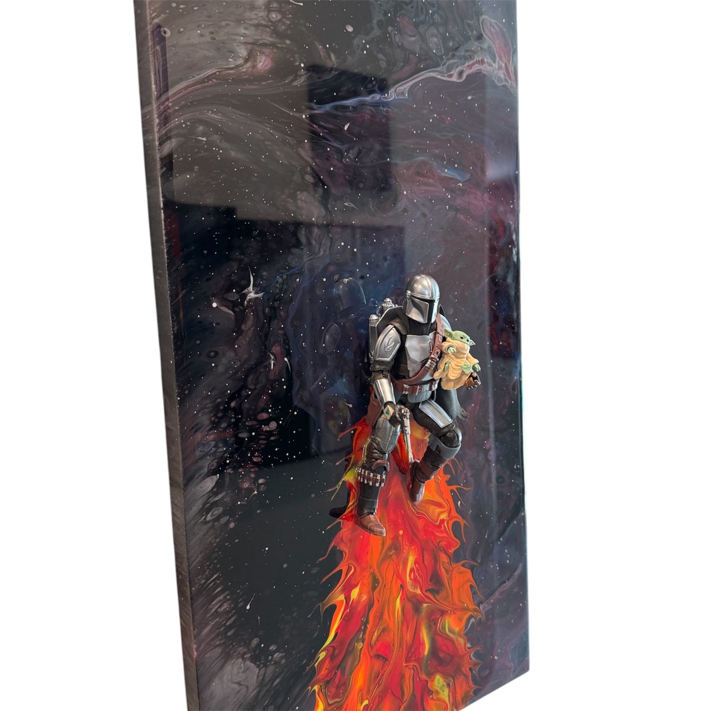 Mandolorian Nebula Take Off 3D Resin Art