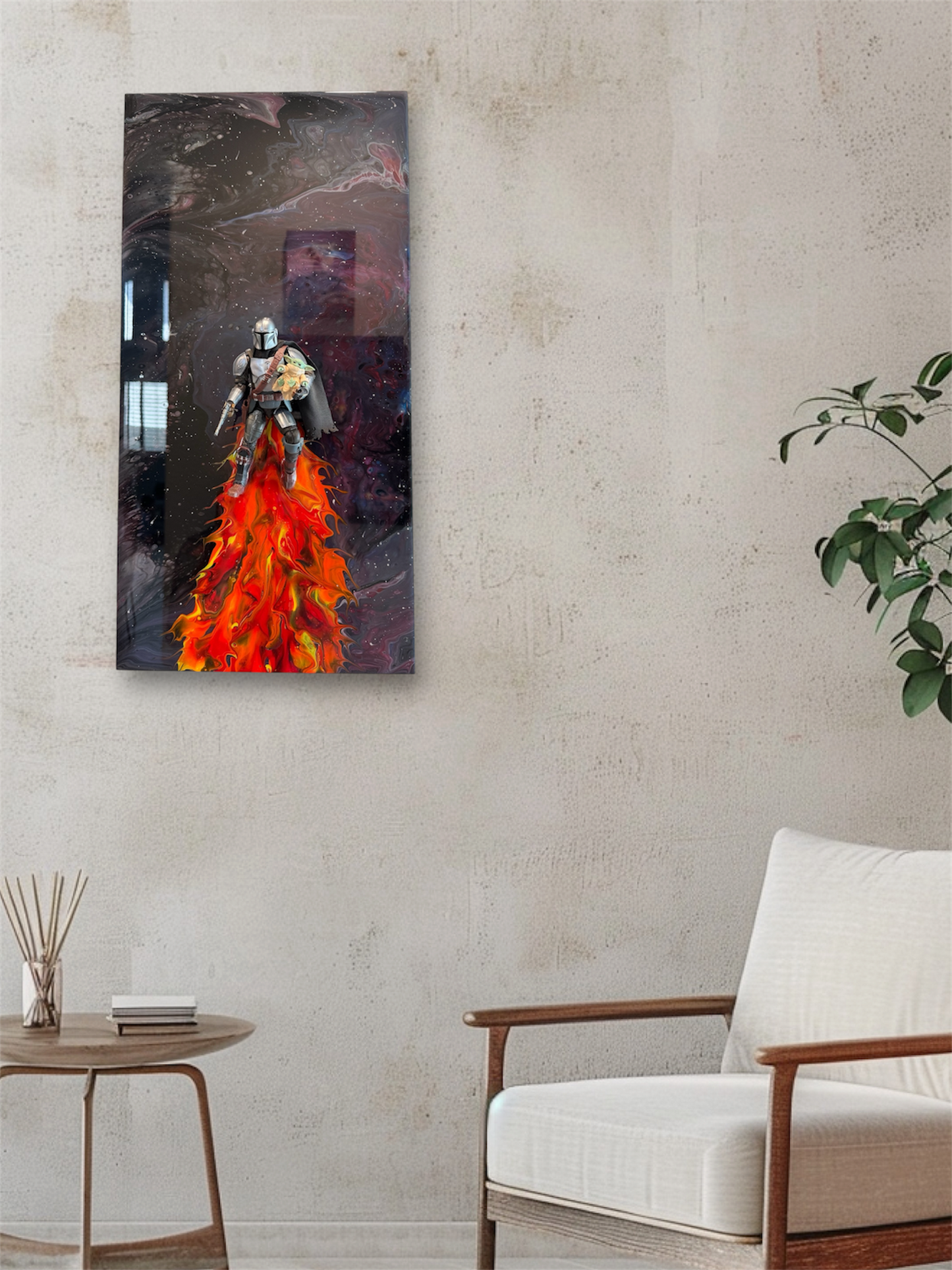Mandolorian Nebula Take Off 3D Resin Art