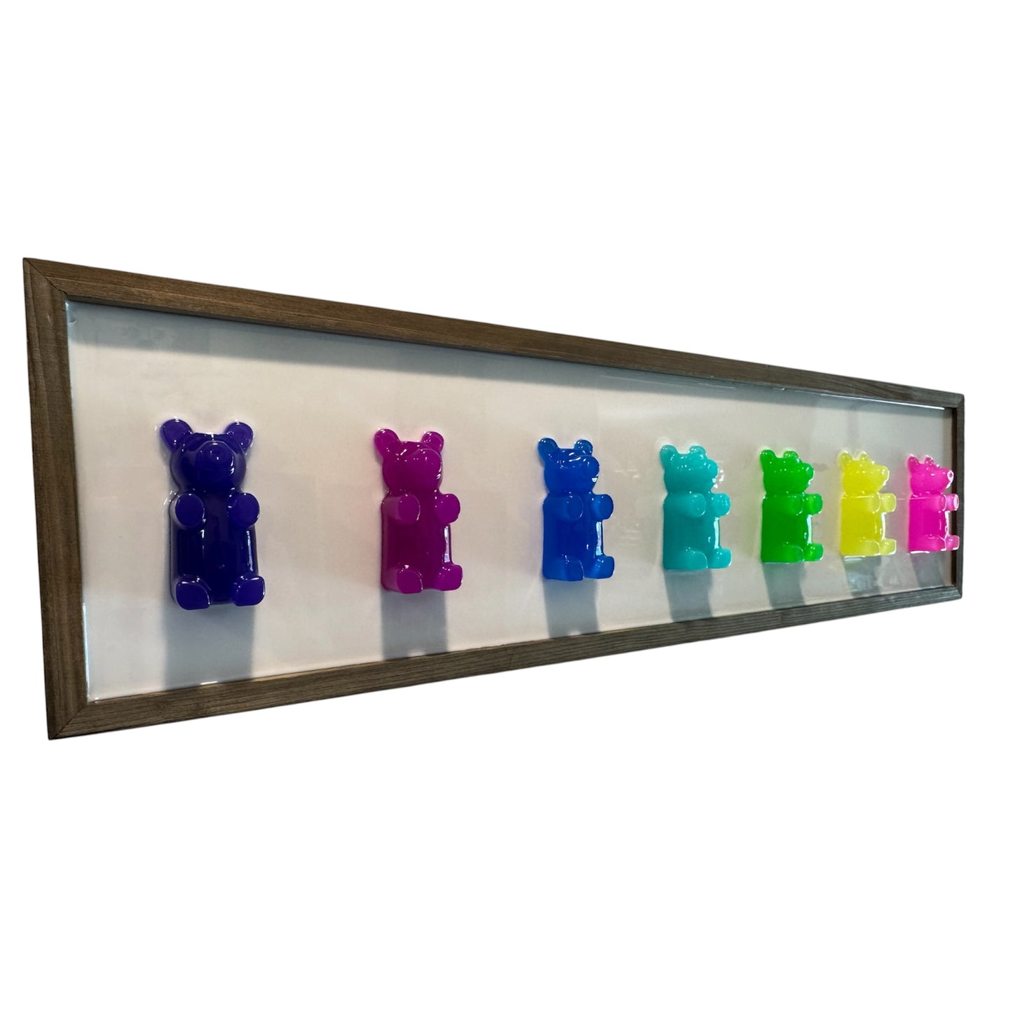 UV Rainbow 3D Resin Gummy Bear Pop Art – 30× 8