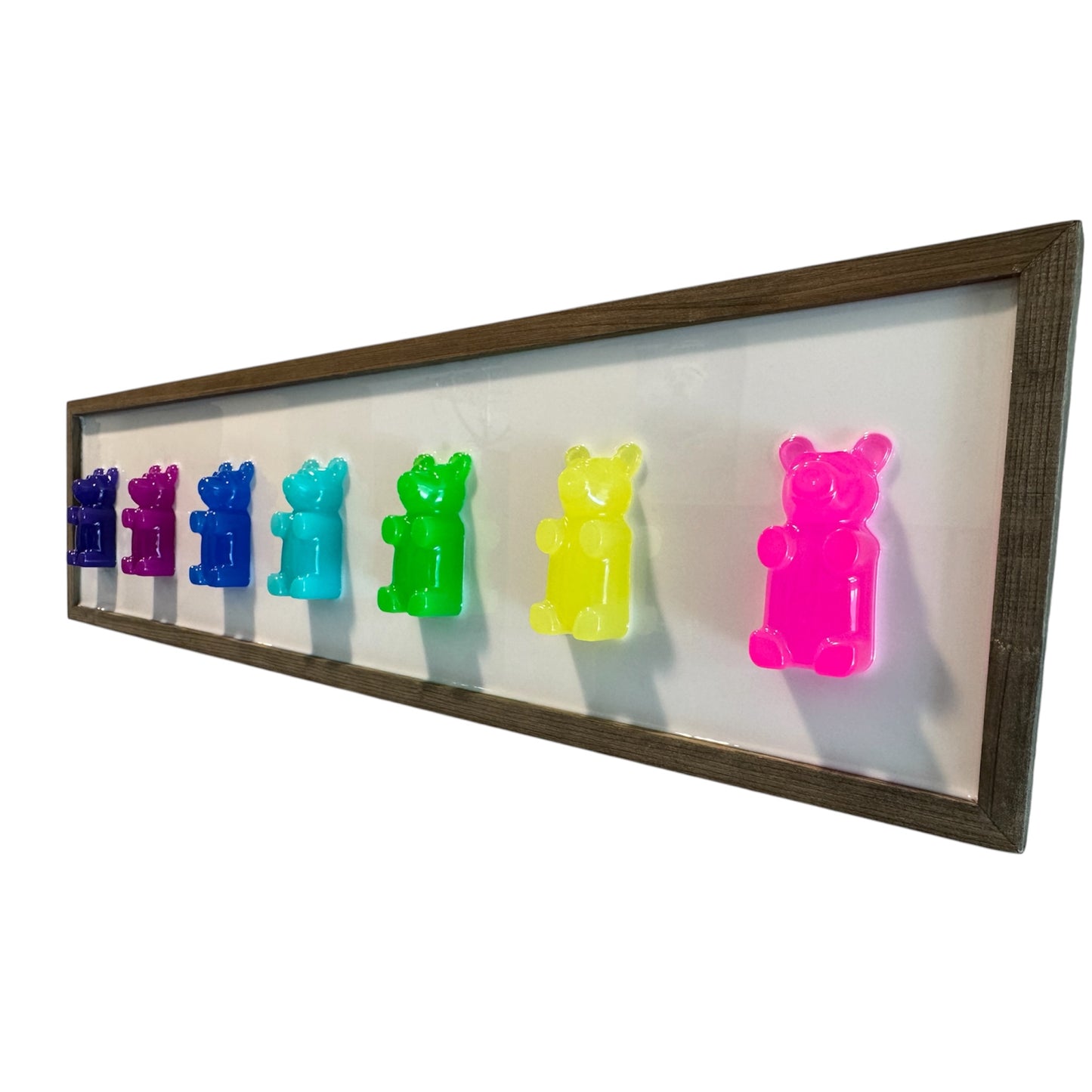 UV Rainbow 3D Resin Gummy Bear Pop Art – 30× 8