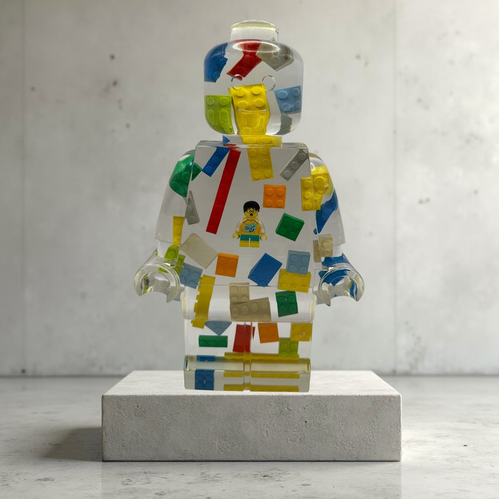 Brick Filled Minifig Resin Robot Art