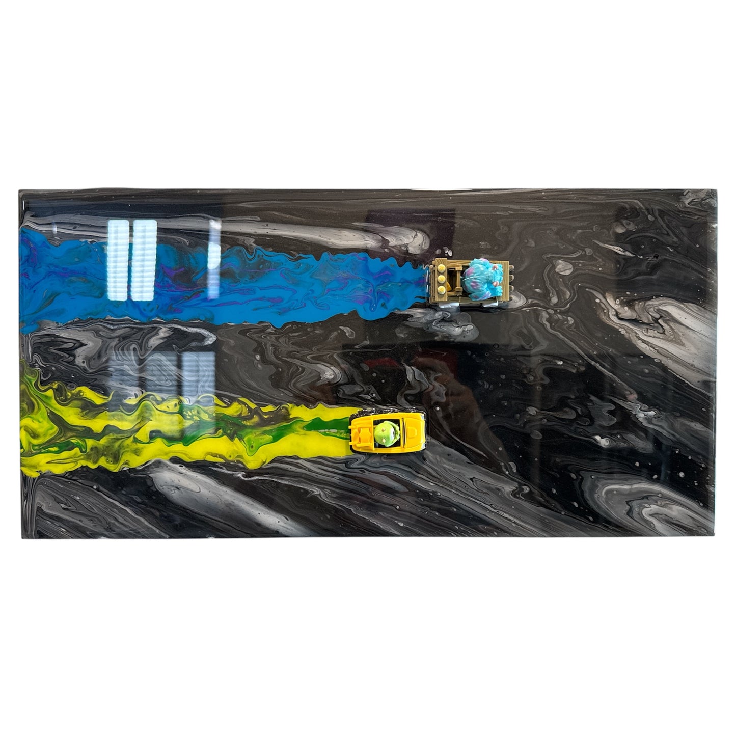 Monsters Inc. Racers - Marble Graphite Nebula 3D Resin Wall Art 20x10