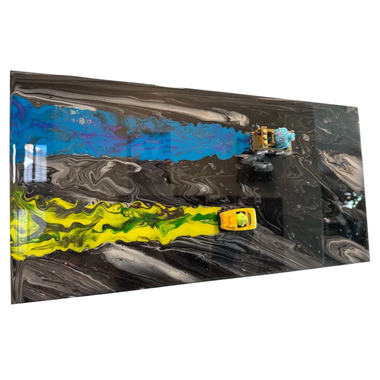 Monsters Inc. Racers - Marble Graphite Nebula 3D Resin Wall Art 20x10