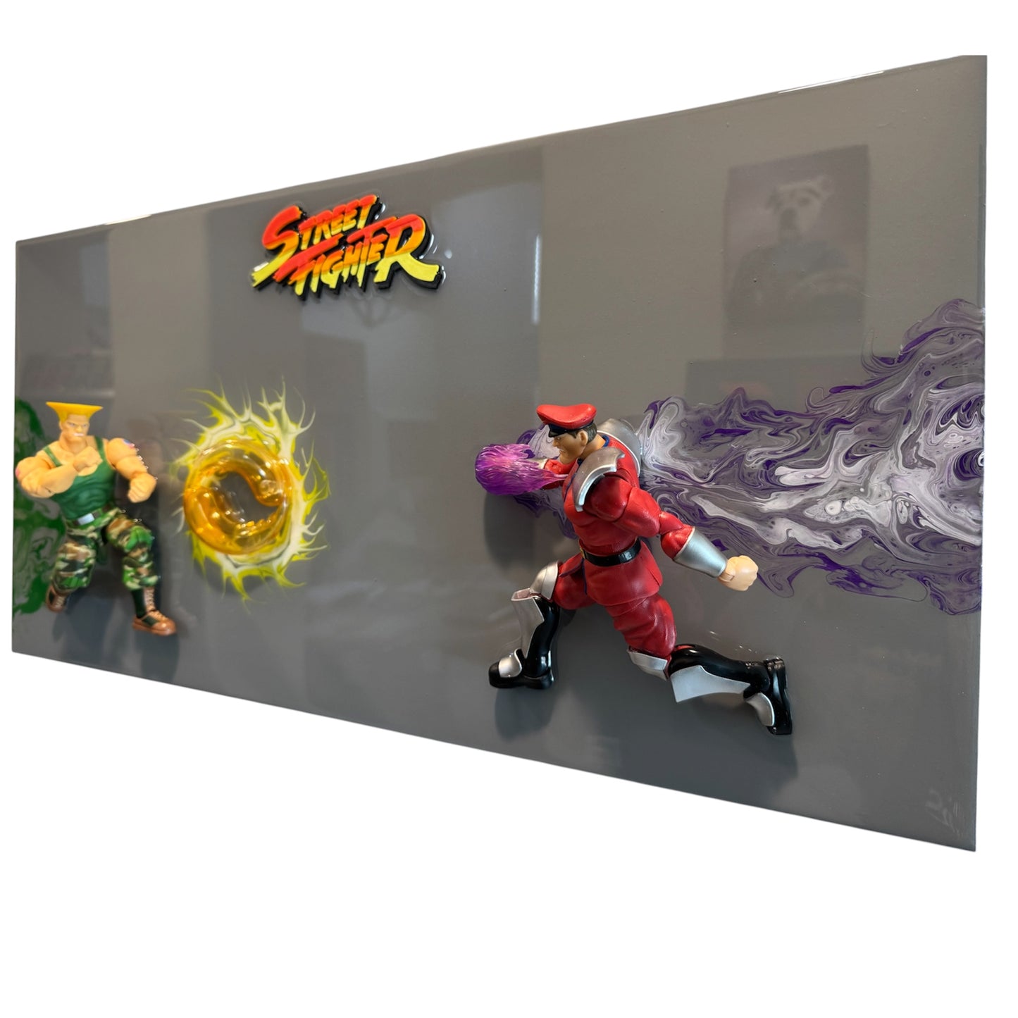 Guile vs M. Bison Street Fighter 3D Resin Art 24x12