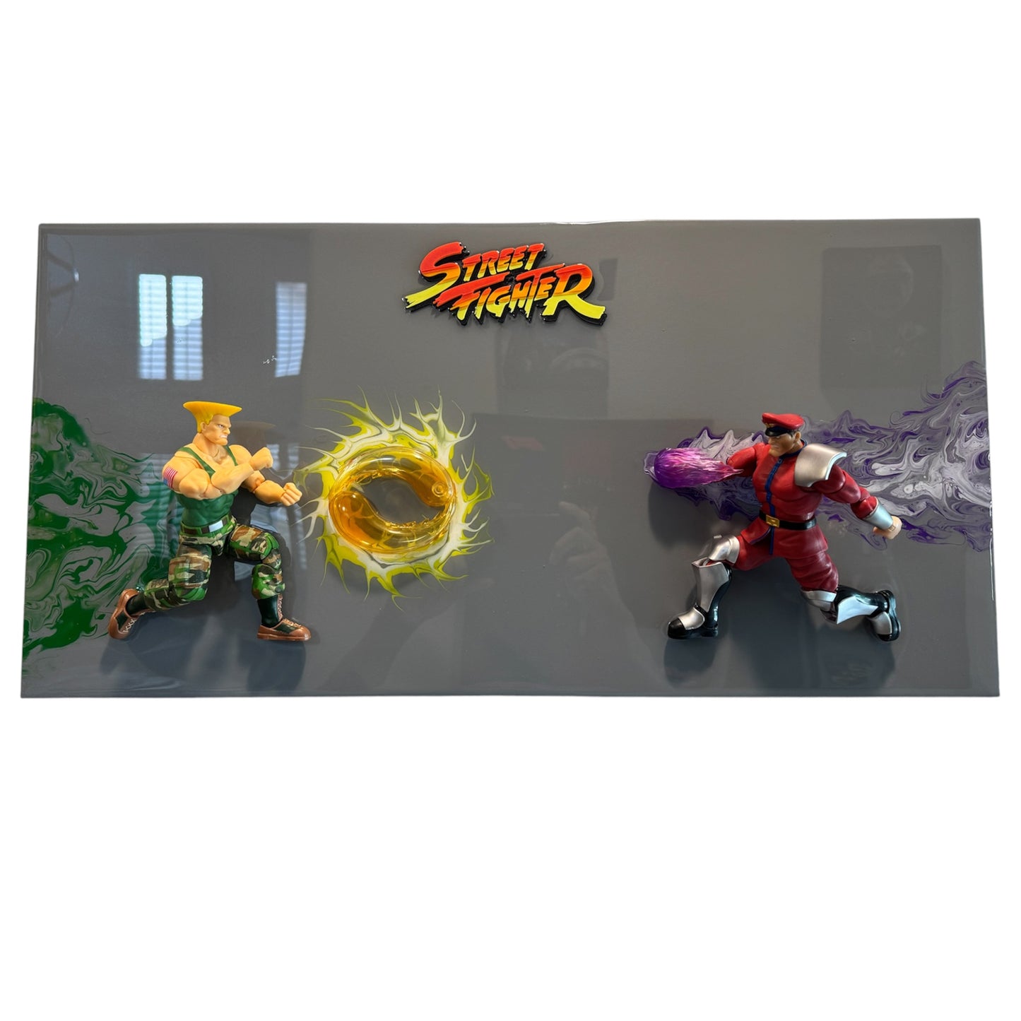 Guile vs M. Bison Street Fighter 3D Resin Art 24x12
