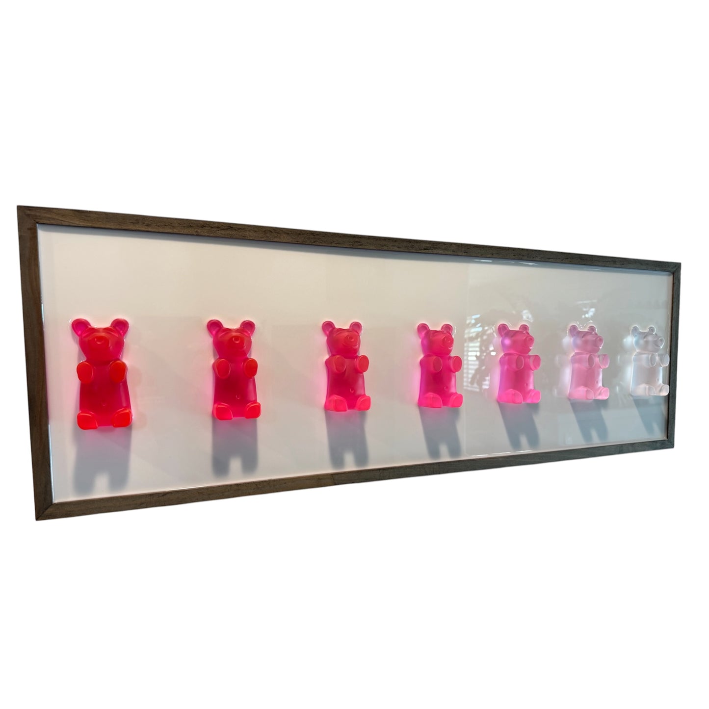 Pink Ombre Gummy Bear Resin Wall Art — 32" x 12"