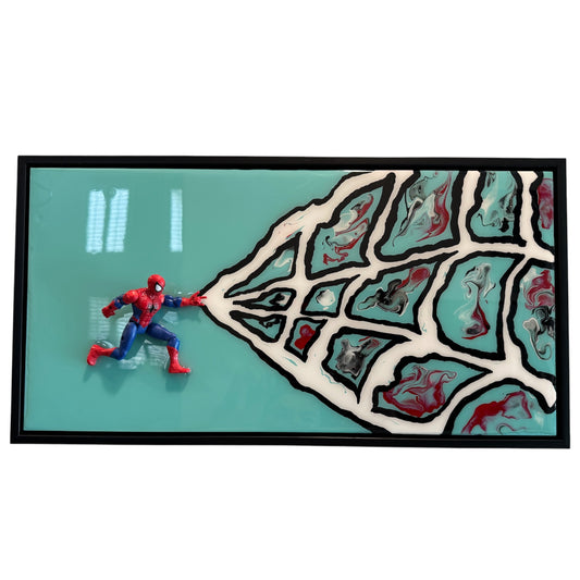 Spider-Man 20x10 Sea Green Wall Art Framed