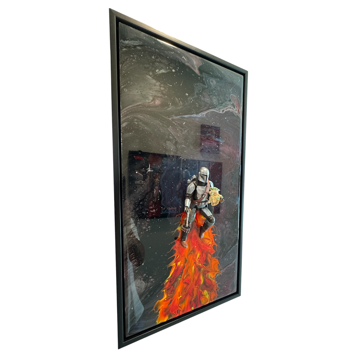 Mandolorian Nebula Take Off 3D Resin Art Framed