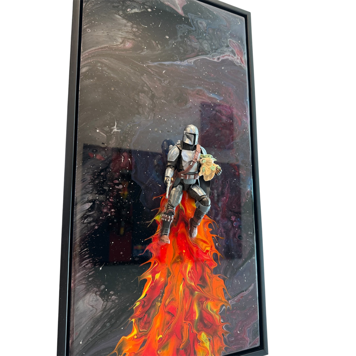 Mandolorian Nebula Take Off 3D Resin Art Framed