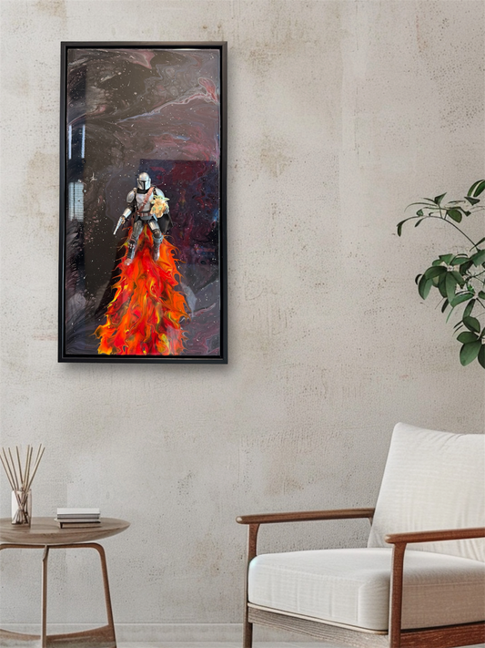 Mandolorian Nebula Take Off 3D Resin Art Framed