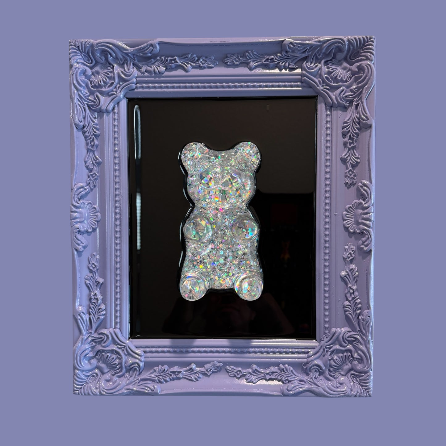 Lavender Holographic Gummy Bear — One-of-One Resin Pop Art