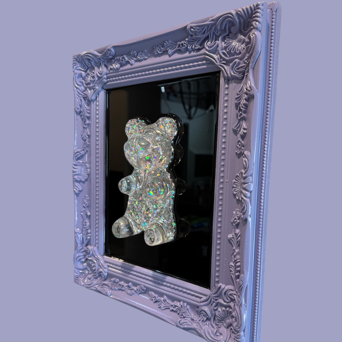 Lavender Holographic Gummy Bear — One-of-One Resin Pop Art