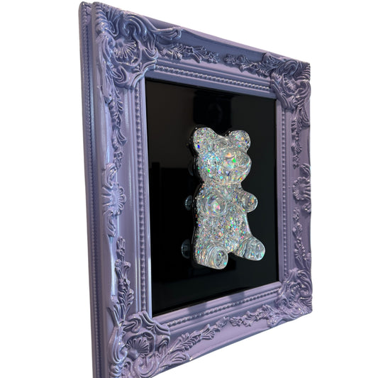 Lavender Holographic Gummy Bear — One-of-One Resin Pop Art