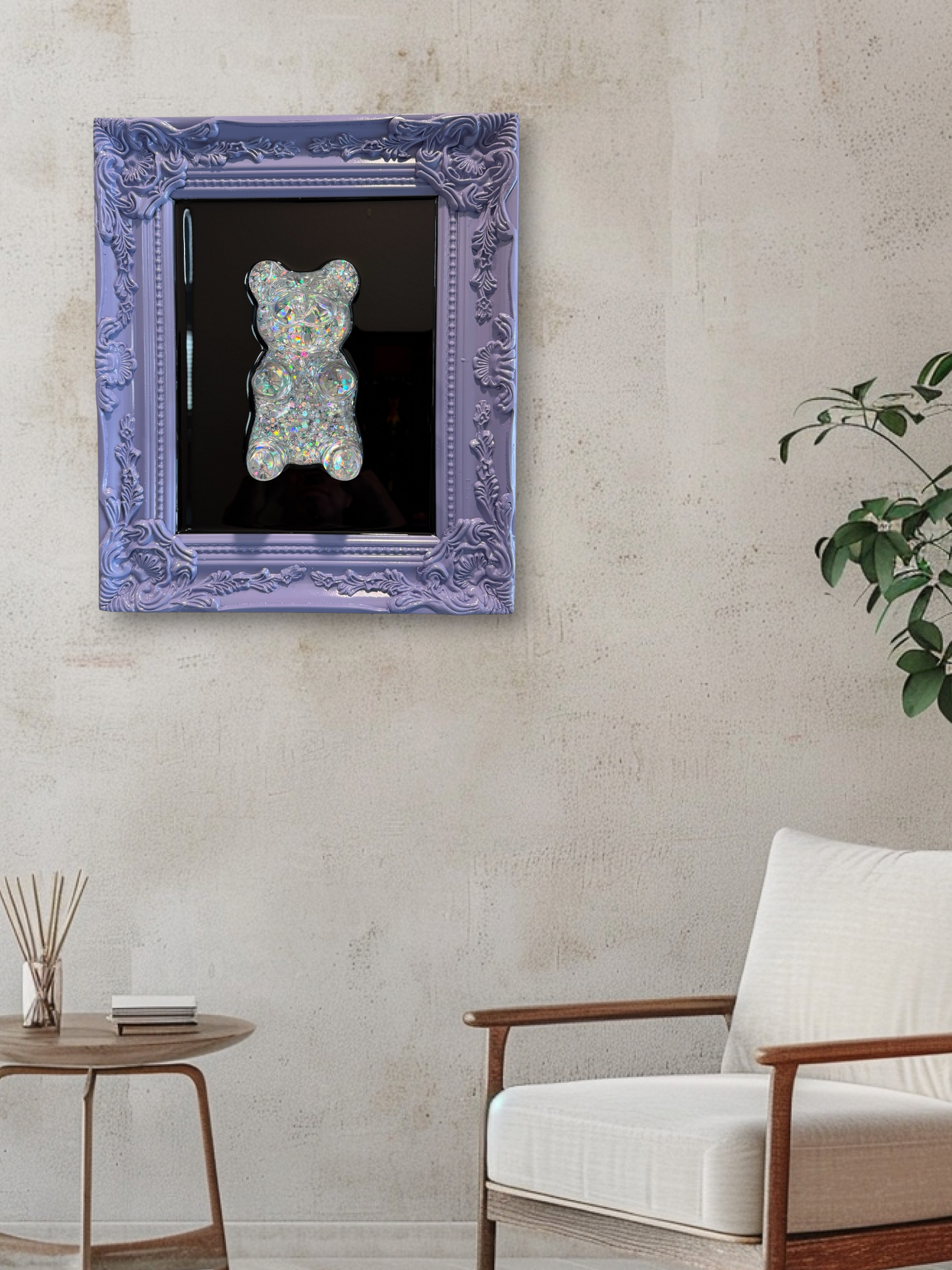 Lavender Holographic Gummy Bear — One-of-One Resin Pop Art