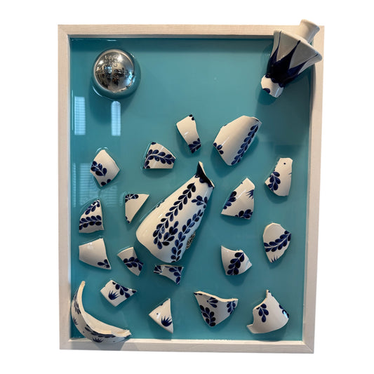 Tiffany Blue Clase Azul Tequila Resin Artwork