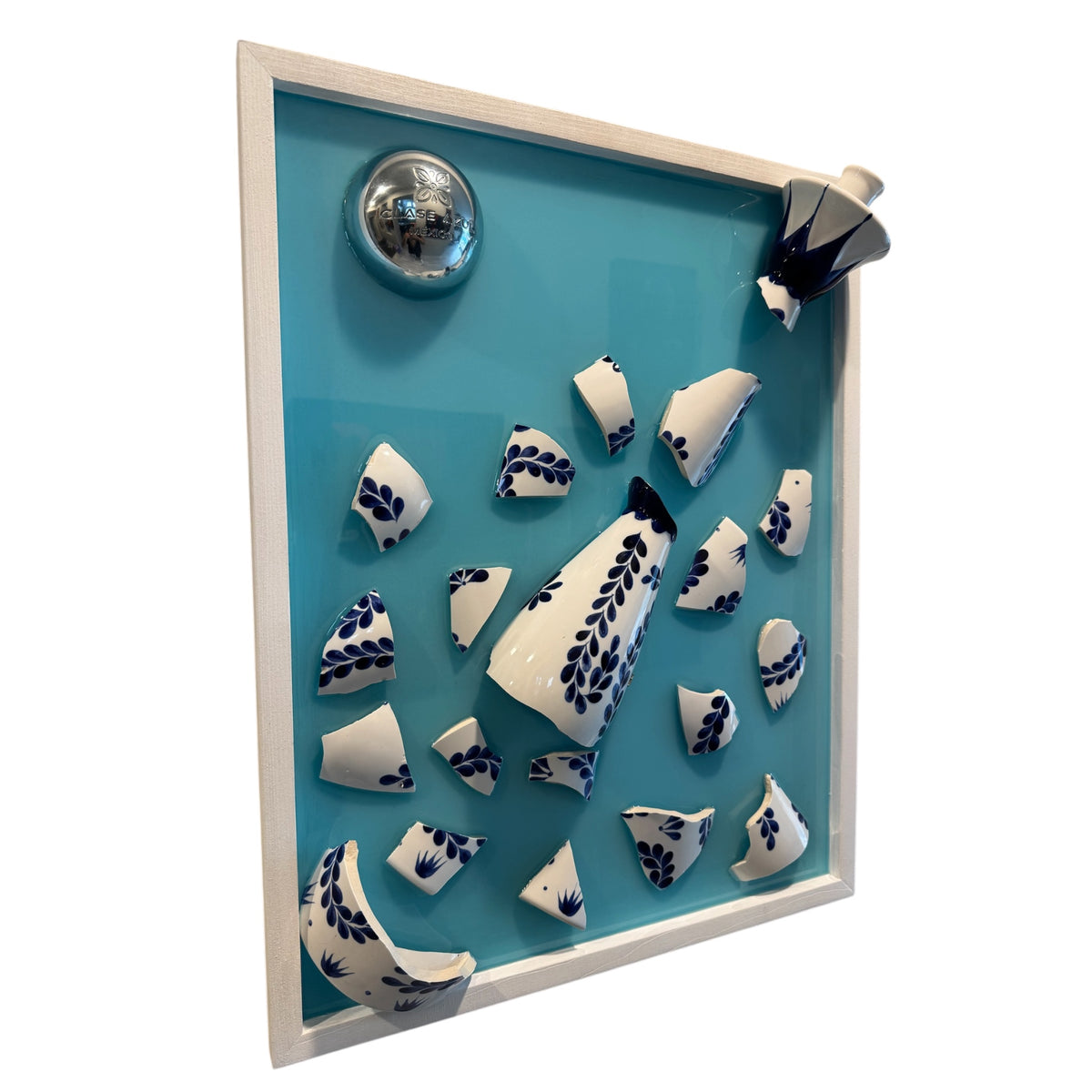 Tiffany Blue Clase Azul Tequila Resin Artwork