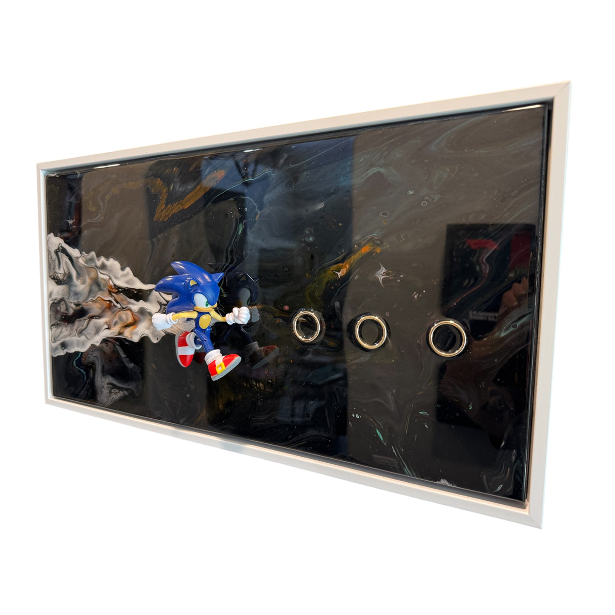 Sonic Cosmic Galaxy Resin Wall Art 20x10 Framed