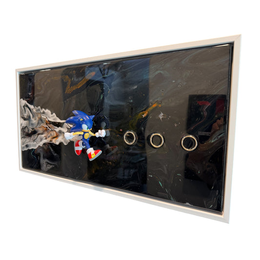 Sonic Cosmic Galaxy Resin Wall Art 20x10 Framed